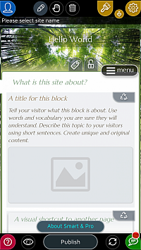آپ کے فون پر مکمل طور پر نمایاں ویب سائٹ بلڈر