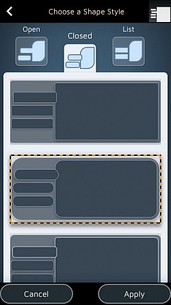 آپ کے پاس ٹیبز کی شکلوں کے لیے 15 مختلف تھیمز ہیں۔